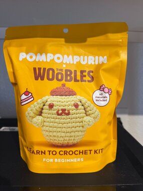 The Woobles x Sanrio Pompompurin Learn to Crochet Kit